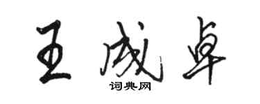 駱恆光王成卓行書個性簽名怎么寫