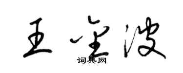 梁錦英王金波草書個性簽名怎么寫