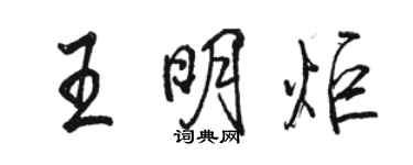 駱恆光王明炬行書個性簽名怎么寫