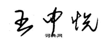 朱錫榮王中悅草書個性簽名怎么寫