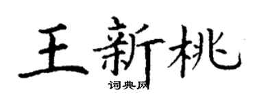 丁謙王新桃楷書個性簽名怎么寫