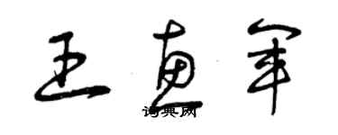 曾慶福王惠軍草書個性簽名怎么寫