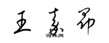 梁錦英王嘉昂草書個性簽名怎么寫