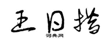 曾慶福王日措草書個性簽名怎么寫