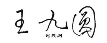 駱恆光王九圓草書個性簽名怎么寫