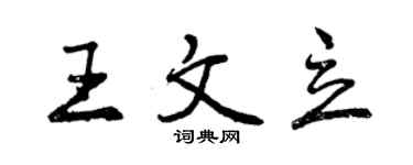 曾慶福王文立行書個性簽名怎么寫