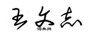 朱錫榮王文志草書個性簽名怎么寫