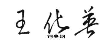 駱恆光王化英草書個性簽名怎么寫