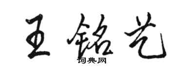 駱恆光王銘藝行書個性簽名怎么寫