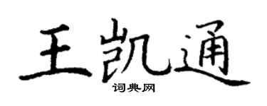 丁謙王凱通楷書個性簽名怎么寫