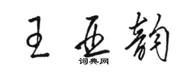 駱恆光王亞韻草書個性簽名怎么寫