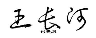 曾慶福王長河草書個性簽名怎么寫