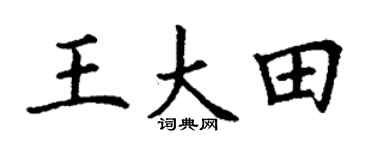 丁謙王大田楷書個性簽名怎么寫