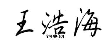 王正良王浩海行書個性簽名怎么寫