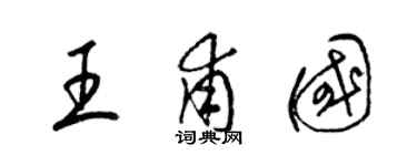 梁錦英王甫國草書個性簽名怎么寫