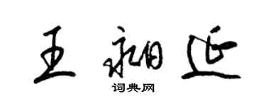 梁錦英王昶延草書個性簽名怎么寫