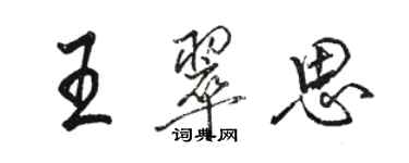 駱恆光王翠思行書個性簽名怎么寫