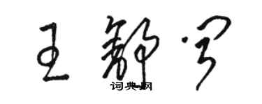 駱恆光王舒聞草書個性簽名怎么寫