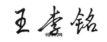 駱恆光王李銘行書個性簽名怎么寫