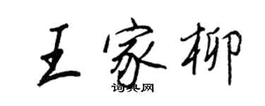 王正良王家柳行書個性簽名怎么寫