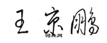 駱恆光王京鵬草書個性簽名怎么寫