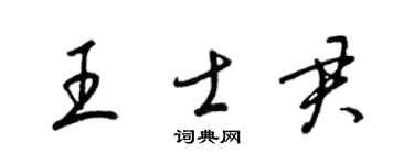 梁錦英王士君草書個性簽名怎么寫
