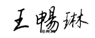 王正良王暢琳行書個性簽名怎么寫