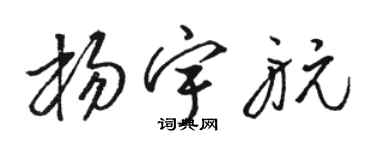 駱恆光楊宇航草書個性簽名怎么寫