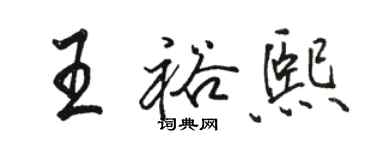 駱恆光王裕熙行書個性簽名怎么寫