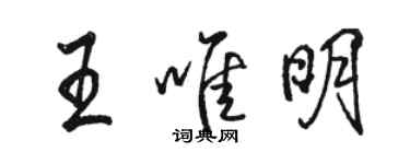駱恆光王唯明行書個性簽名怎么寫