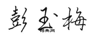 駱恆光彭玉梅行書個性簽名怎么寫