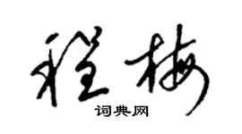 梁錦英程梅草書個性簽名怎么寫