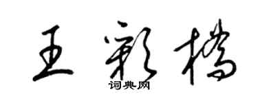 梁錦英王彩橋草書個性簽名怎么寫