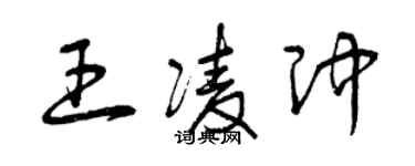 曾慶福王凌沖草書個性簽名怎么寫