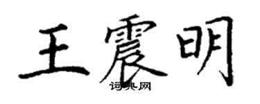 丁謙王震明楷書個性簽名怎么寫