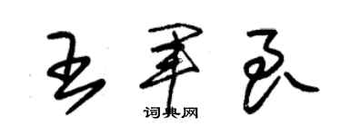 朱錫榮王軍良草書個性簽名怎么寫