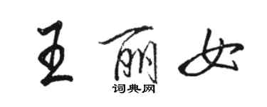 駱恆光王麗女行書個性簽名怎么寫