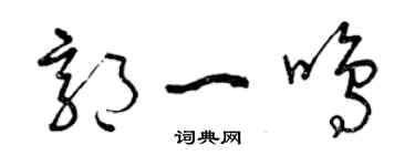 曾慶福郭一鳴草書個性簽名怎么寫