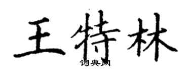 丁謙王特林楷書個性簽名怎么寫