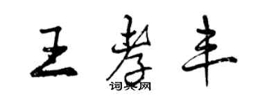 曾慶福王孝豐行書個性簽名怎么寫