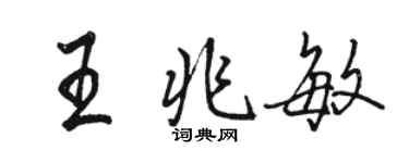駱恆光王兆敏行書個性簽名怎么寫