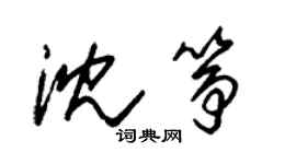 朱錫榮沈箏草書個性簽名怎么寫