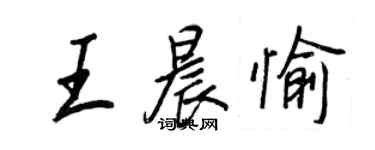 王正良王晨愉行書個性簽名怎么寫