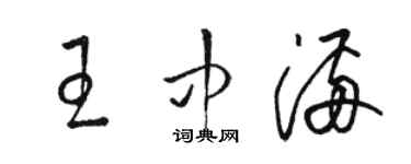 駱恆光王中滿草書個性簽名怎么寫