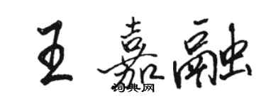 駱恆光王嘉融行書個性簽名怎么寫