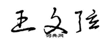 曾慶福王文弦草書個性簽名怎么寫