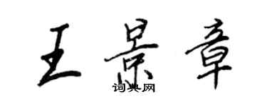王正良王景章行書個性簽名怎么寫