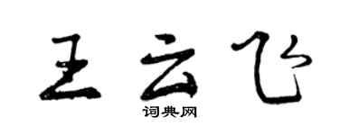 曾慶福王雲飛行書個性簽名怎么寫