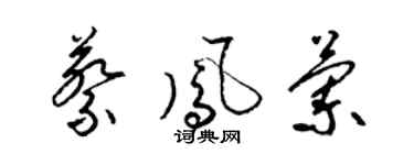 梁錦英蔡鳳蘭草書個性簽名怎么寫