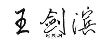 駱恆光王劍濱行書個性簽名怎么寫